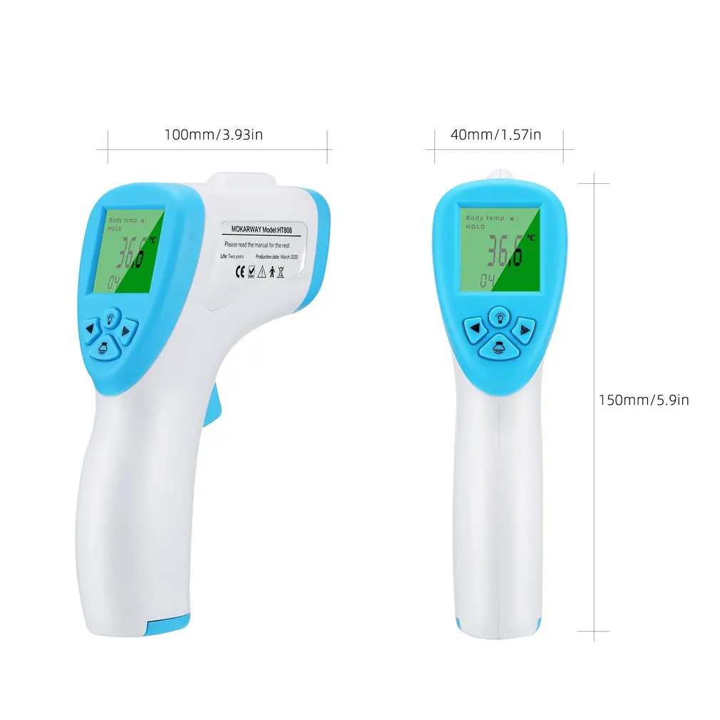 

Non-contact IR Infrared Sensor Thermometer Temperature Measurement LCD Digital Display Changeable Battery Powered Termometro