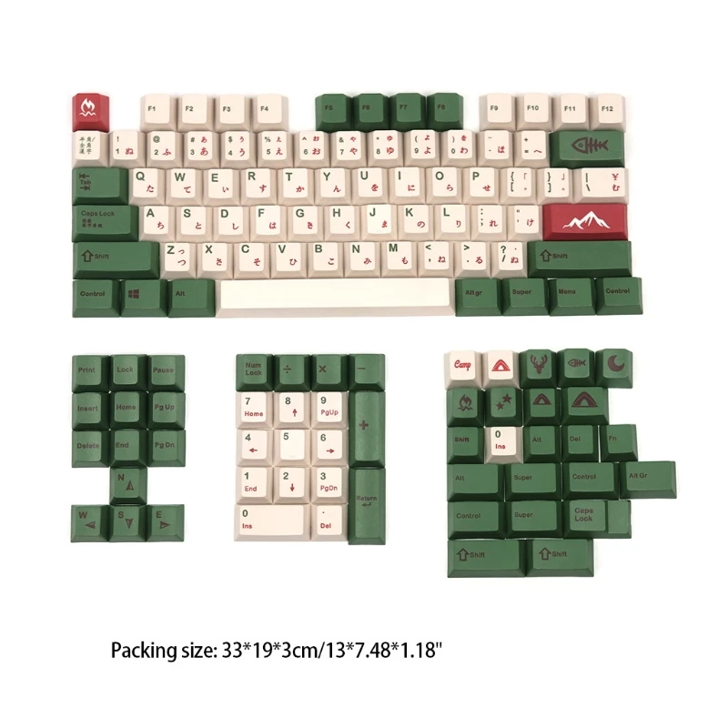 

Keycaps PBT Dye Sublimation Upgrade 127 Keys/Set Cherry Profile for Cherry Mx Switch 61-108 Keys Camping Green