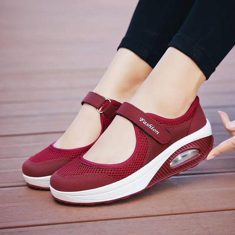 

Large Size Slip on High Soles Women's Sneakers Women's Sport Shoes on The Platform Sports Shoes Woman Running Sneakers GME-2074