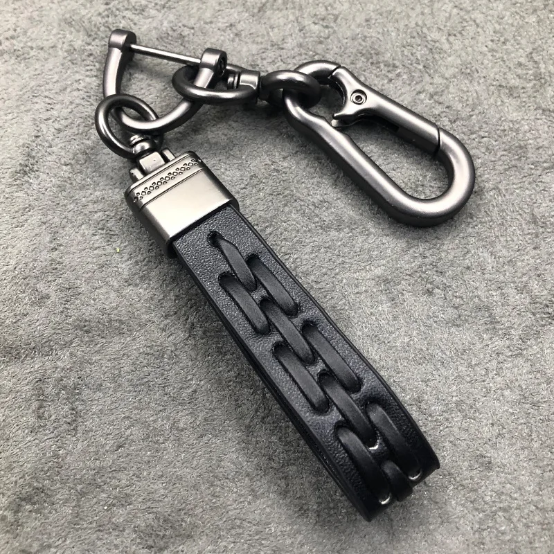 

Luxury Gift Key Chains Rings Holder Braided Rope Men PU Leather Car Keychain Durable Vintage High Quality Fashion Keyring Auto