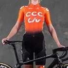Новинка 2021 г., Liv Racing Team CCC, Женский велосипедный костюм с рубашкой, летний топ, комплект одежды, велосипедный комплект из Джерси, велосипедное платье, одежда для велоспорта