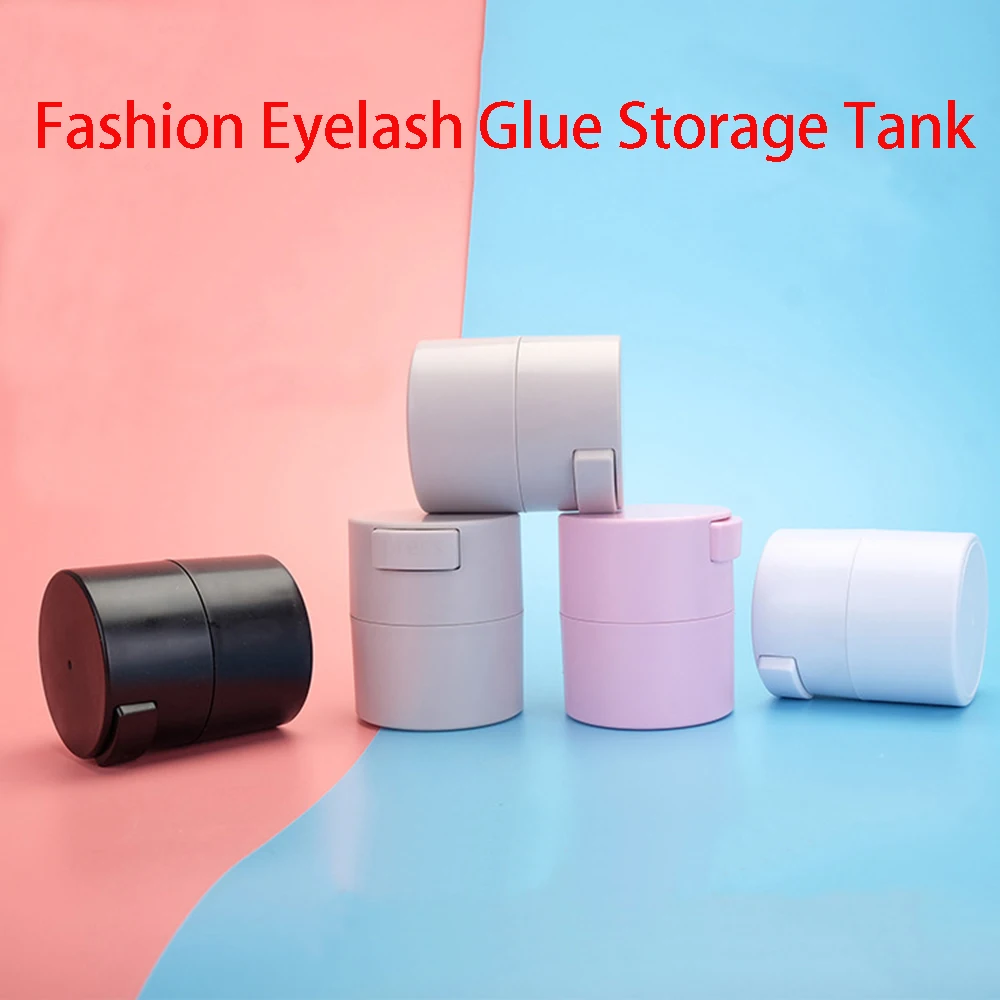 

Matte Fashion Eyelash Glue Storage Tank Holder Container Adhesive Stand Activated Carbon Sealed Storage Jar Cosmetic Accessories