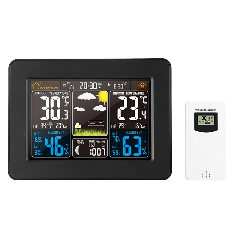 

Weather Station 3365 Temperature Humidity Barometer Snooze Function Alarm Clock with Outdoor Sensor