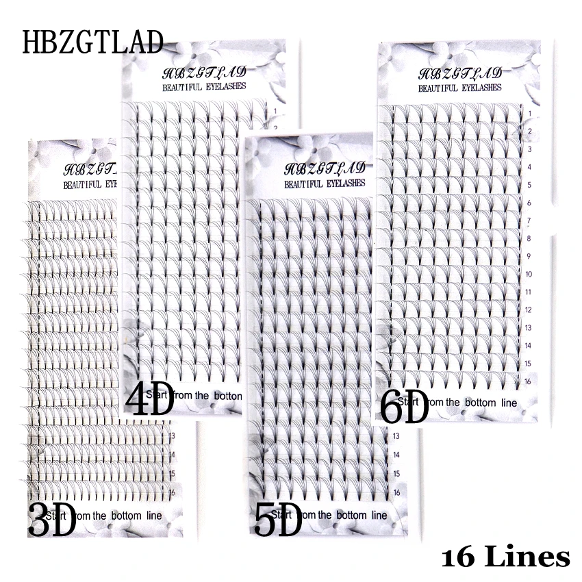Ресницы HBZGTLAD 3d/4d/5d/6d для наращивания накладные искусственные норковые 16