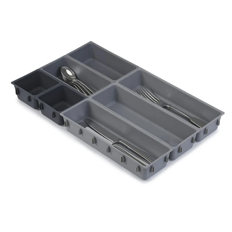 

AT69 -7Pcs Kitchen Drawer Organizer Multipurpose Tableware Storage Box for Kitchen Bathroom Bedroom Easy Installation DIY