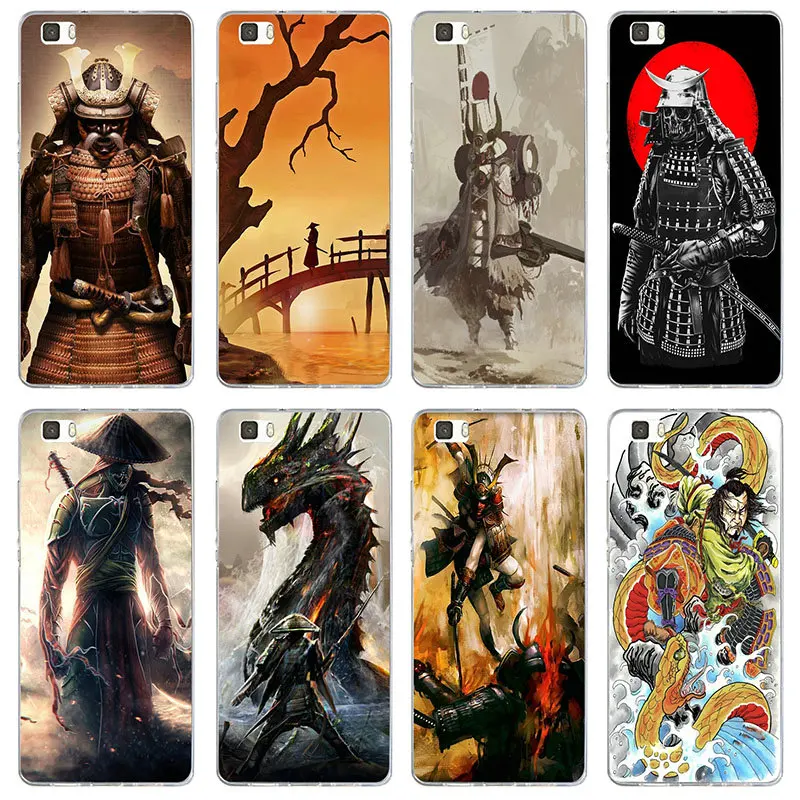Мужские Самурайские японские дизайнерские мягкие чехлы для телефонов huawei Y3 Y5 Y6 Y7