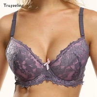 trufeeling lace push up bra for womens sexy lingerie floral embroidery underwired bralette plus size brassiere top a b c d cup