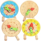 Деревянные часы Монтессори, детские часы с календарем, Обучающие часы, Обучающие ресурсы, круг, календарь, время, дошкольные развивающие игрушки