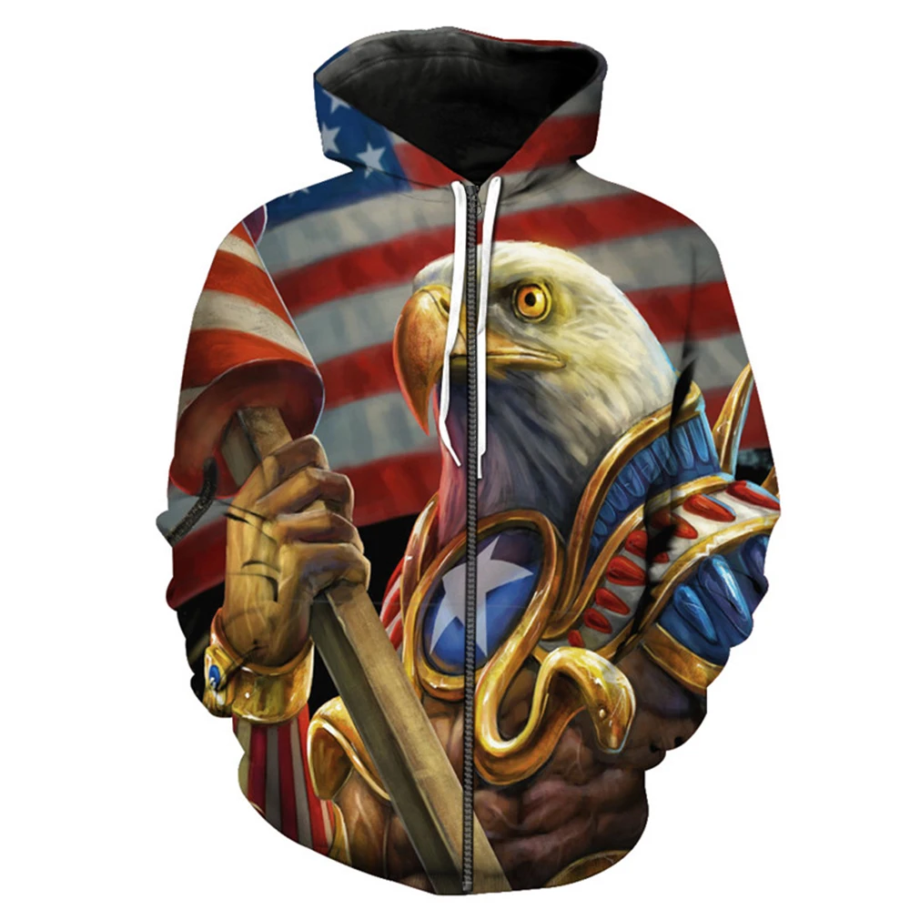 Tessffel животных American Eagle флаг Камуфляж Охотник Охота спортивный костюм пуловер