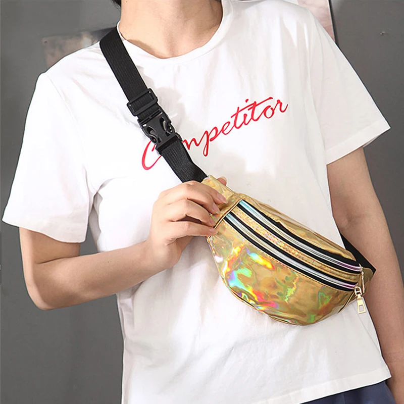 2019 Новый блёстки поясная сумка для мужчин Для женщин Светоотражающие Лазерная