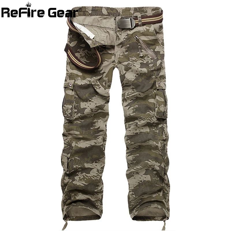 Повседневные мужские камуфляжные брюки карго в Военном Стиле много карманов