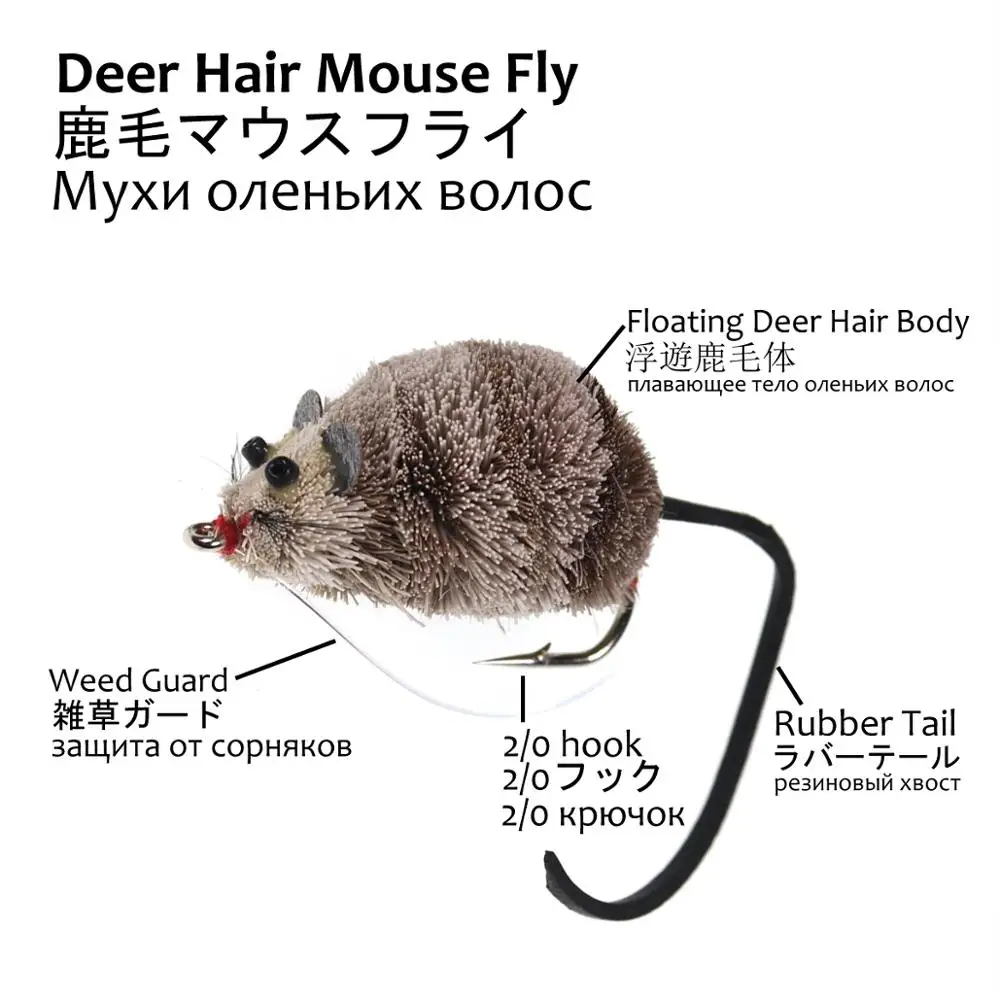 Wifreo 6/10 штук в штучной упаковке Flyfishing окунь Жук Летающая поверхность Мышь Крыса