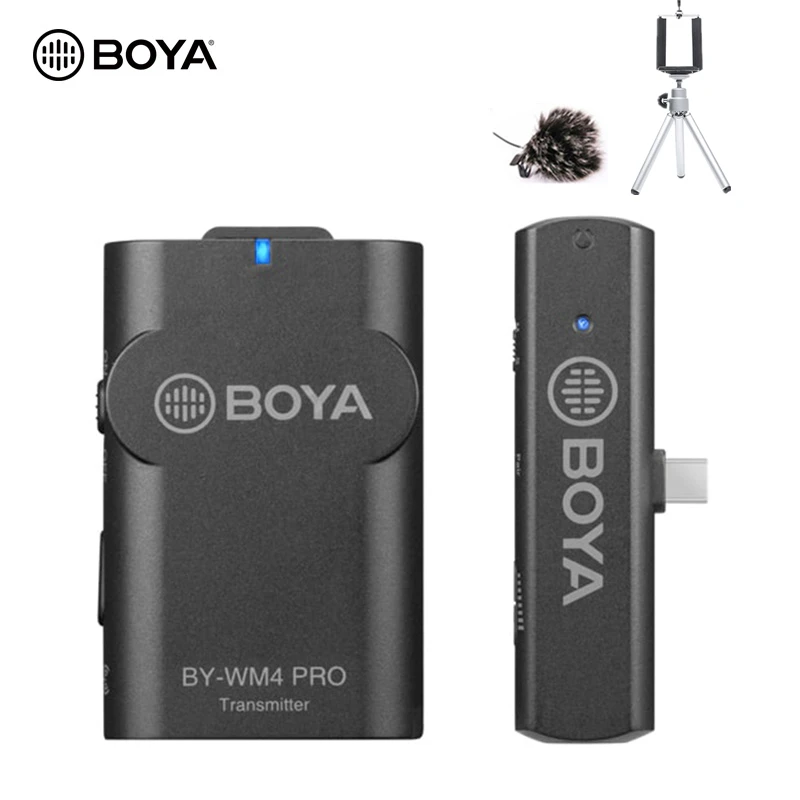 

Беспроводной микрофон BOYA BY-WM4 PRO K3 K5, для смартфонов, видеомикрофон для планшетов на Android, ноутбуков iPhone X 11 max, 2,4 ГГц