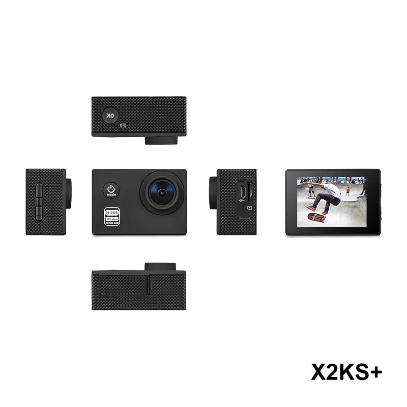 OnReal X2KS+ Hi3559V100 чип+ sony IMX377+ 7G+ WI-FI 1050mAh 6-axis Противоударная 12MP настоящий 4K Экшн-камера