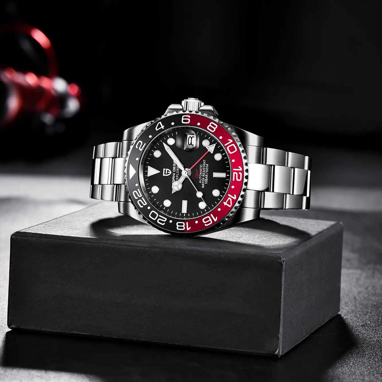Новые светящиеся механические мужские часы марки PAGANI DESIGN GMT Роскошные