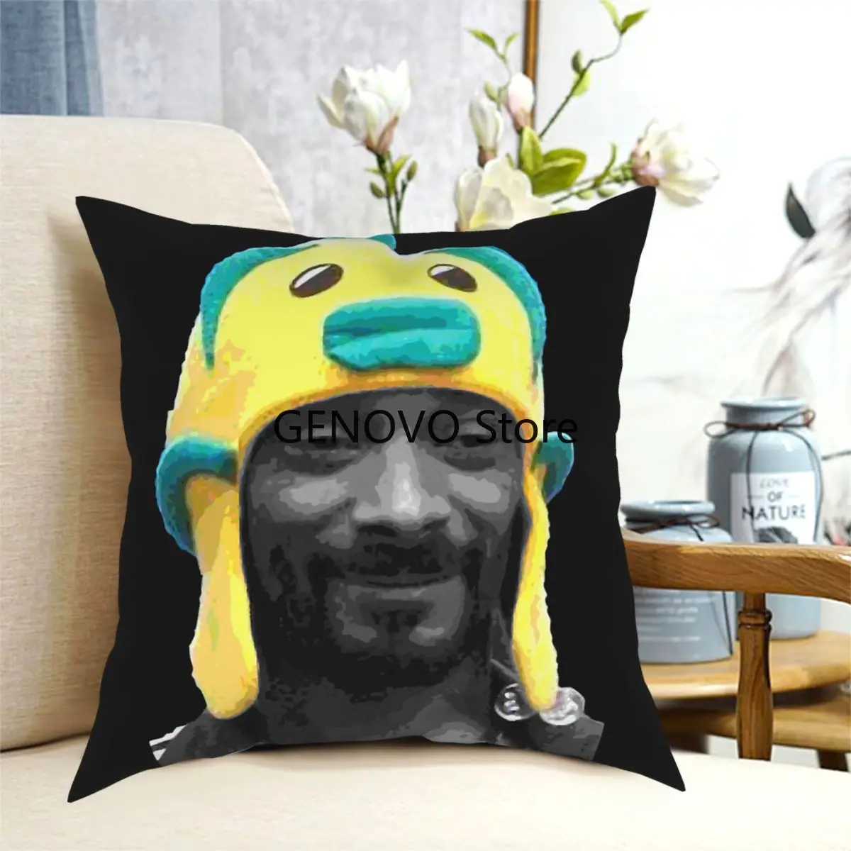 

Wear A Funny Duck Hat And Go Fishing Gone Fishing Square Pillow Case pillows decorative for living room Novelty Cushion Covers