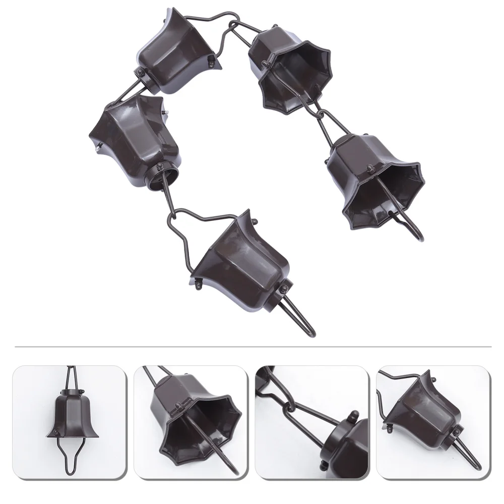 

1pc 1m Garden Rain Chain Lotus Cups Rain Chain for Gutter Downspout (Coffee)