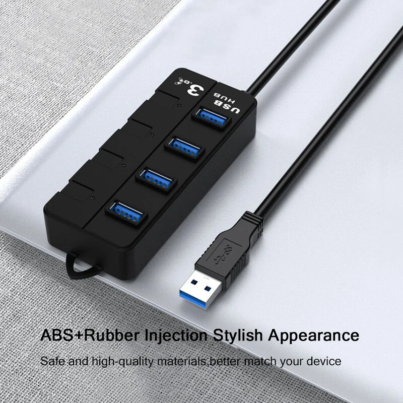 4-портовый концентратор USB 3 0 с дополнительным управлением 30/60/120 см Кабель