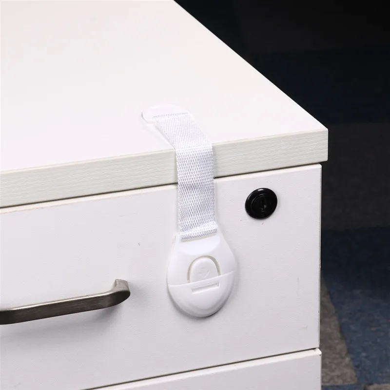 

10pcs/Lot Drawer Door Cabinet Cupboard Toilet Safety Locks Baby Kids Safety Care Plastic Locks Straps Infant Baby Protection