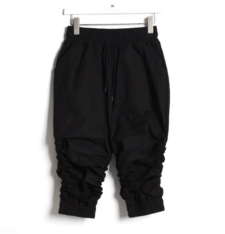 

Spring and autumn men's middle length pants, breathable sports pants, pleated Capris