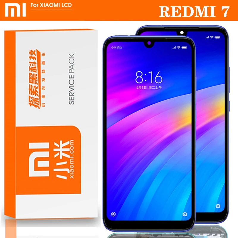Оригинальный дисплей 6 26 дюйма с рамкой для Xiaomi Redmi 7 ЖК сенсорным экраном и