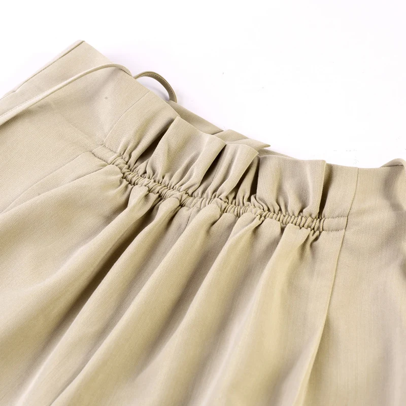 ARTKA 2021 Summer New Women Pants Fashion Casual Elastic High Waist Straight Trousers OL Style Strap Ankle-Length Pants KA25112X