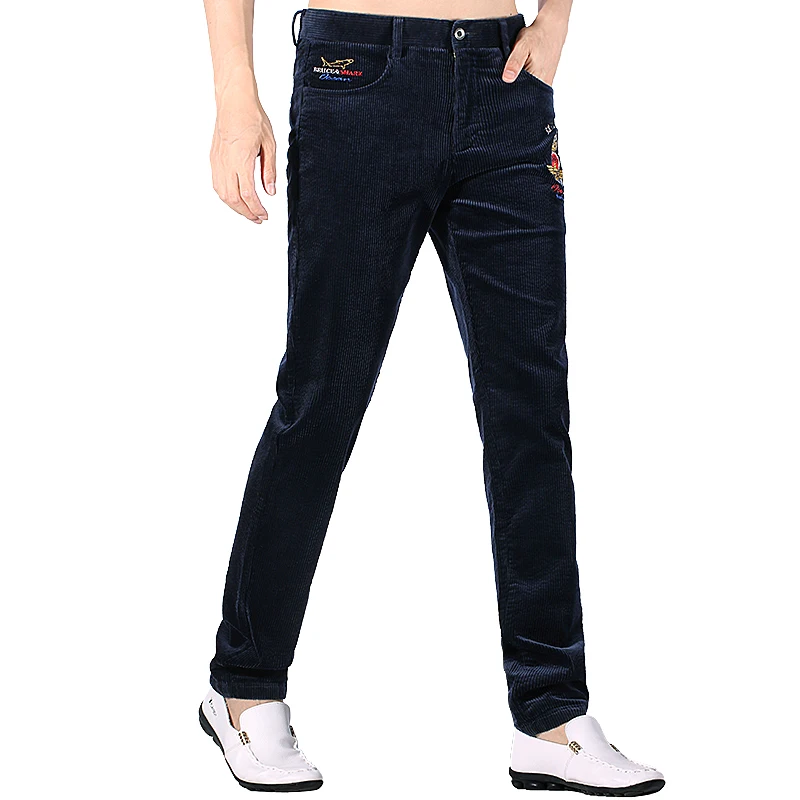 

Corduroy Men Trousers Comfortable Trendy Smart Business Leisure Man Pants Straight Leg Stretch Winter Ware big Size 40 Shark