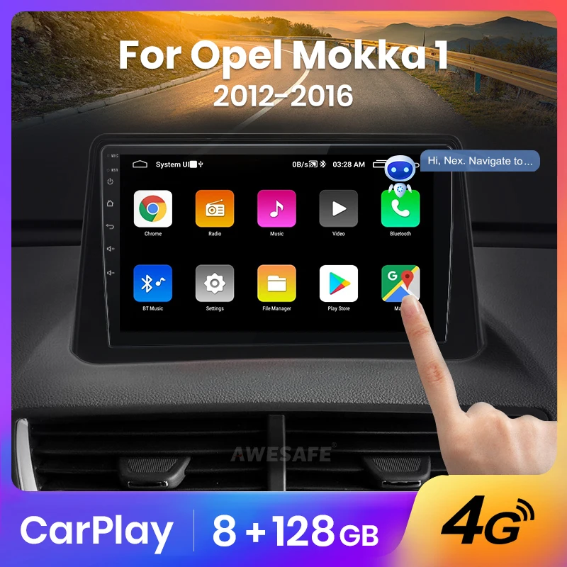 Автомагнитола AWESAFE 2 din Android для Opel Mokka 2012-2016 мультимедийный проигрыватель с GPS 8 + 256