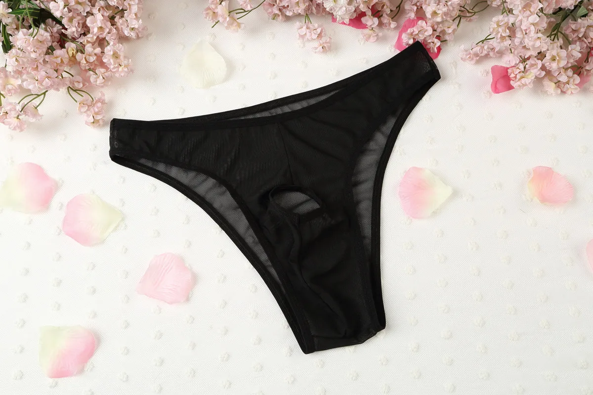

Men's sexy underwear, comfortable, breathable, elastic, ultra-thin sexy see-through thong