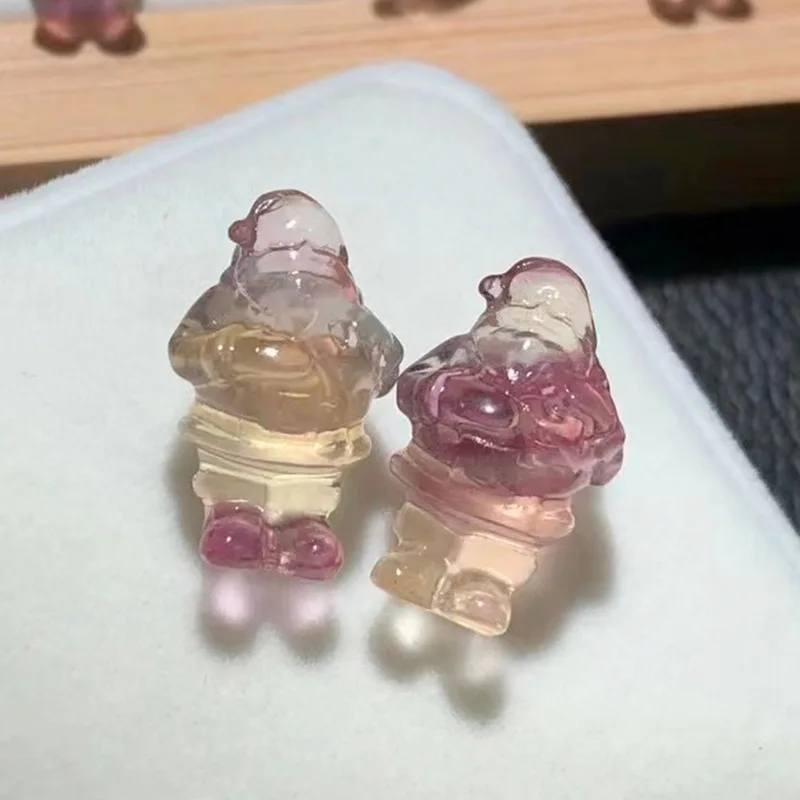 

10PCS Natural Color Fluorite Carved Santa Claus Pendant Christmas gift natural gemstone DIY Necklace bracelet accessories making