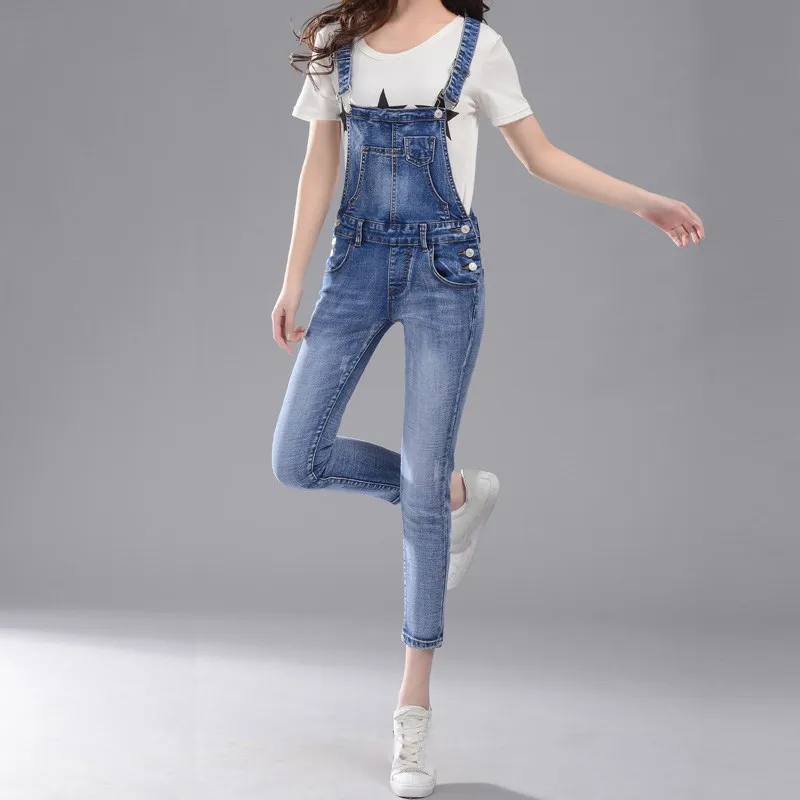 Новинка 2019 женские комбинезоны крутой джинсовый комбинезон повседневные
