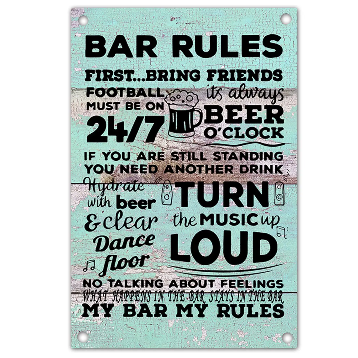

Bar Rules Retro Metal Sign for Cafe Bar Pub Beer Wall Decor