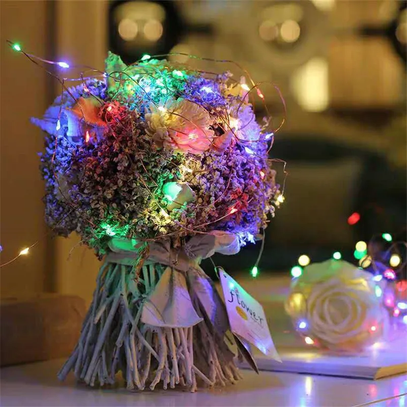 2/5/10 м 20/50/100LED USB/питание от аккумулятора медная проволока гирлянда на открытом