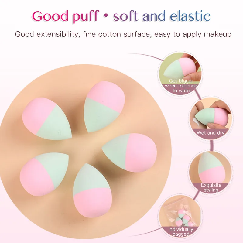 

Two-color Sponge Cosmetic Puff Super Soft Face Foundation Powder Cream Beauty Eggs Sponges Makeup Puff Wet and Dry