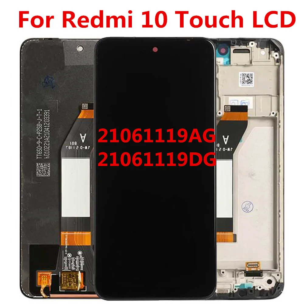 

For Xiaomi Redmi 10 LCD Display with Frame Touch Panel Screen Digitizer Assembly Pantalla For Redmi10 LCD 21061119AG 21061119DG