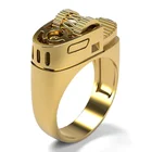 Позолоченные панковские кольца MIQIAO в форме зажигалки для мужчин и женщин, парные кольца на день друга, подарок на день отца, модные ювелирные изделия в стиле бохо, винтажные кольца