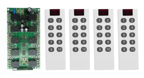 DC 12V 10 каналов Каналы 10CH RF Беспроводной переключатель системы дистанционного управления, 315/433 МГц передатчик и приемник/Гаражные ворота/современный потолочный светильник
