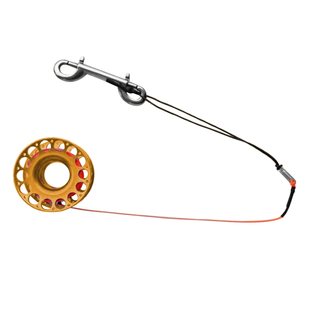 

Aluminum Alloy Scuba Diving Diver Finger Spool Compact Reel Bolt Snap 15m / 30m Line