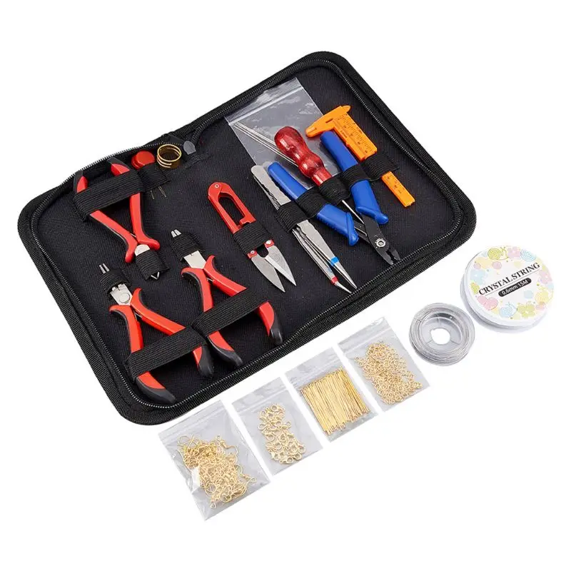 

Jewelry Making Supplies Kit with Jewelry Tools, Jewelry Wires and Jewelry Findings for Jewelry Repair and Beading F62B