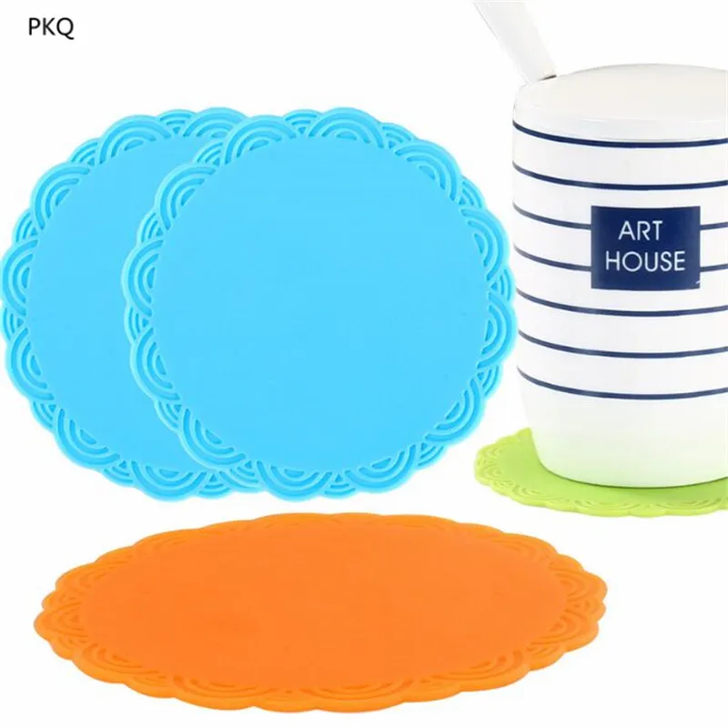 5pcs 10.5*10.5*0.2cm Heat Resistant Round Silicone Pot Placemat Non Slip Bowl Pads Cup Pad Insulation 2019 New | Дом и сад