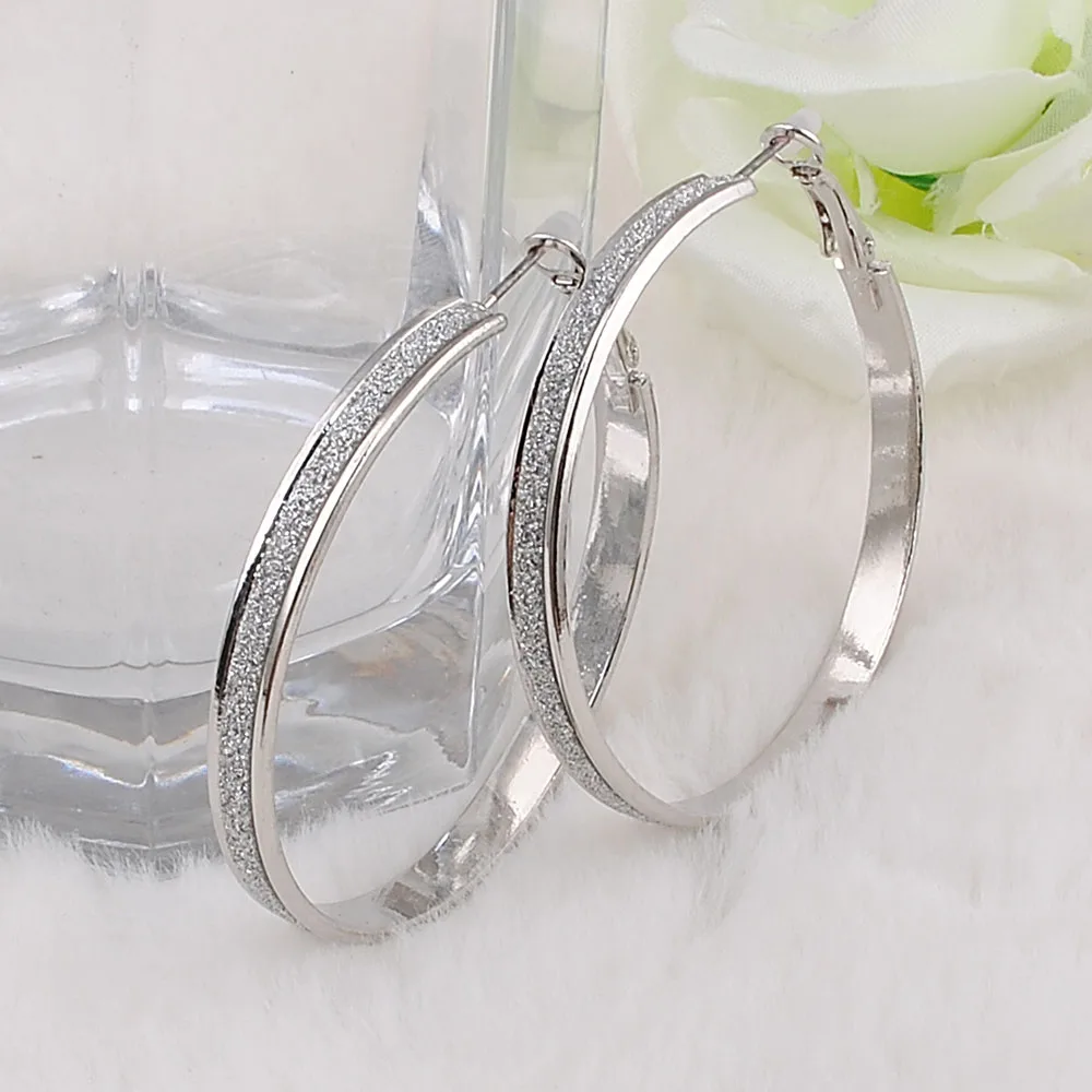 

Trendy Big Round Hoop Earrings Circle Elegant