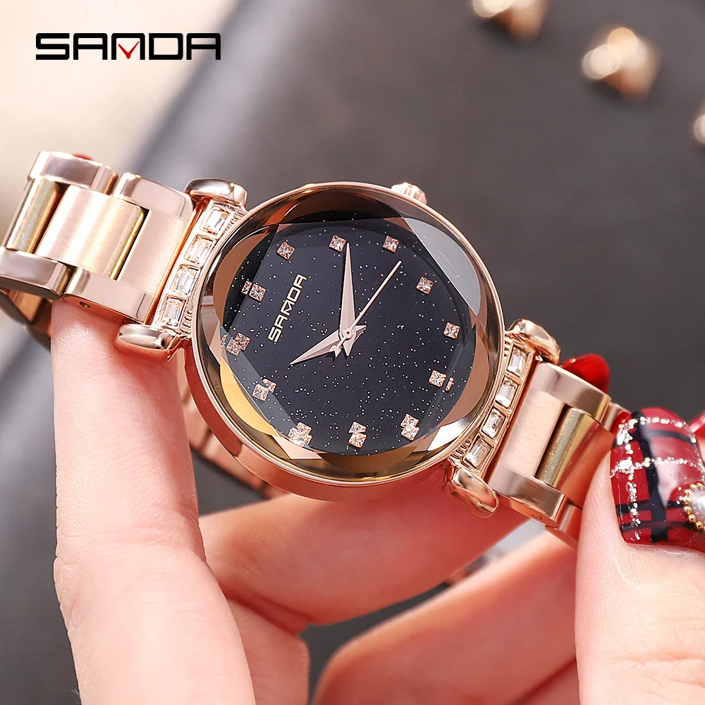 

SYNOKE Watch Women Luxury Brand Classic Diamond Quartz Blue Rose Gold Dating Watch Ladies Gift montre femme Watches 2019