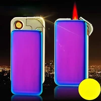 gas electricity hybrid dual purpose metal high quality windproof lighter gadgets for men technology zapalniczka plazmowa