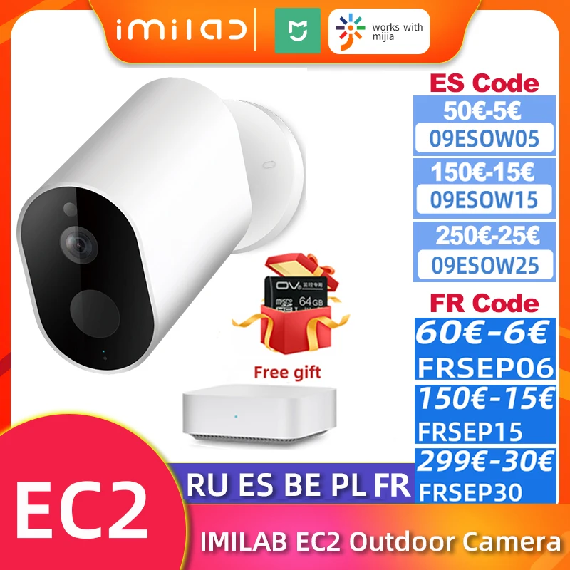 

IMILAB IP Camera EC2 Camera Mihome Wireless Wifi 1080P HD Version Outdoor Security Camera IP66 Night Vision Surveillance Cameras