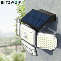 blitzwolf bw olt6 214leds 4 heads solar sensor wall street light waterproof led solar lamp outdoor lighting garden yard lamp