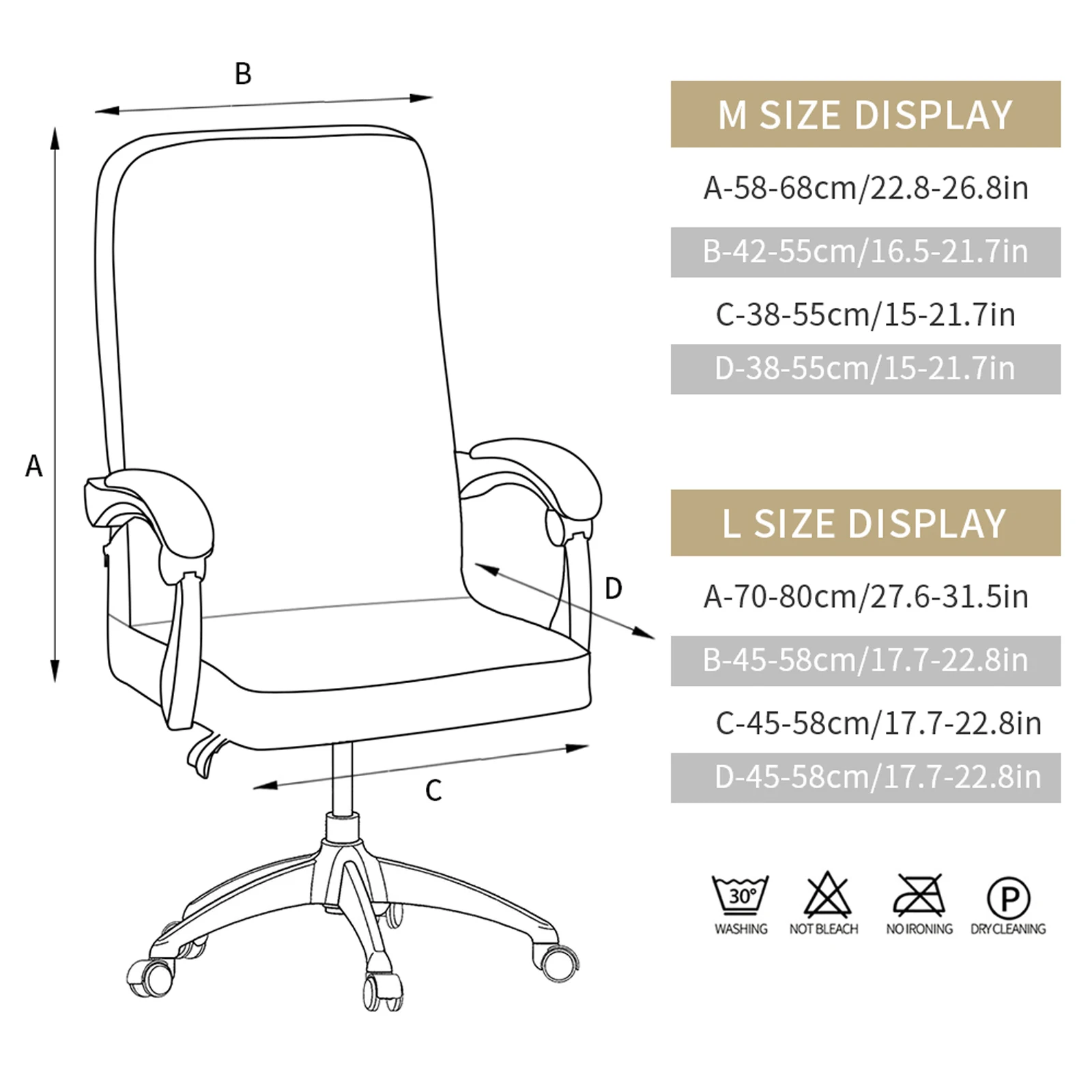 

M/L Geometry Office Chair Cover Spandex Modern Stretch Computer Chair Cover Dust-proof Armchair Protectors Elastic Chair Cover