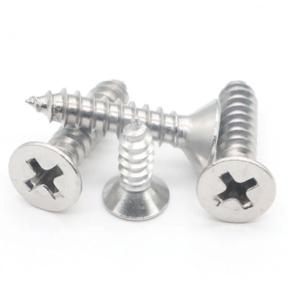 

100pcs/lot M1.2 M1.4 M1.6 M2 304 Stainless Steel Countersunk Self-tapping Screw Small Phillips Cross Micro Flat head Wood Scre