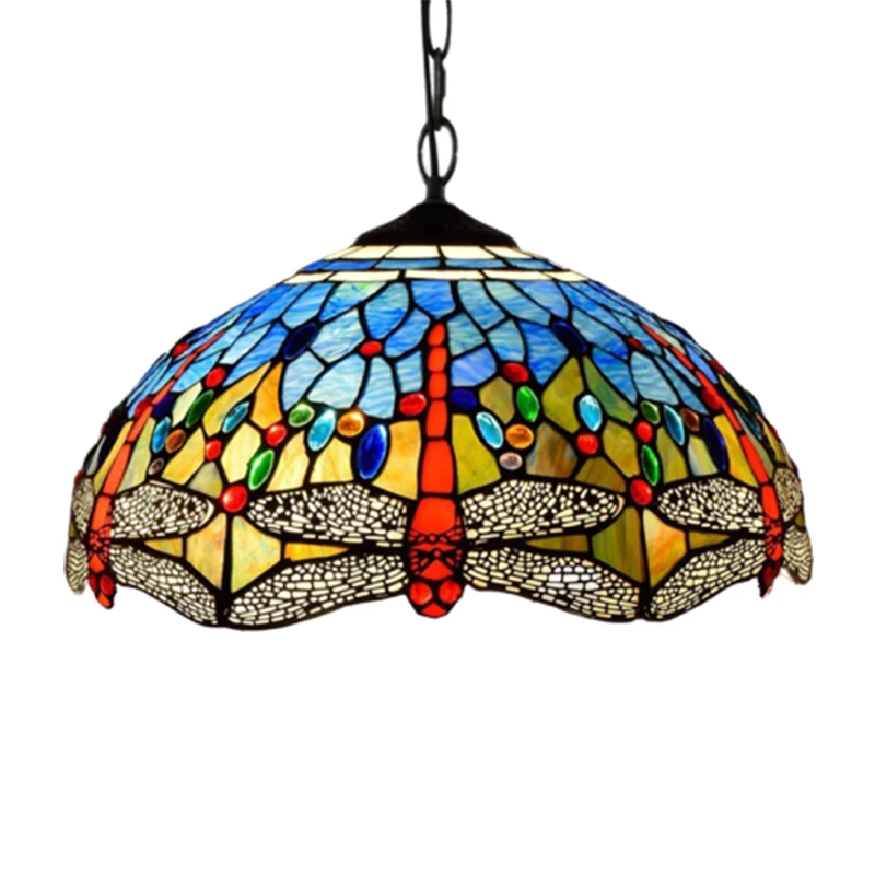 Подвесной светильник Tiffany dome подвесной в средиземноморском стиле из цветного