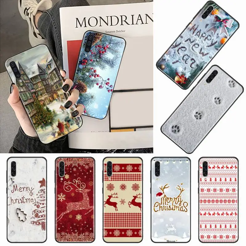 

Merry Christmas cute cartoon deer bear Phone Case For Samsung galaxy A S note 10 7 8 9 20 30 31 40 50 51 70 71 21 s ultra plus