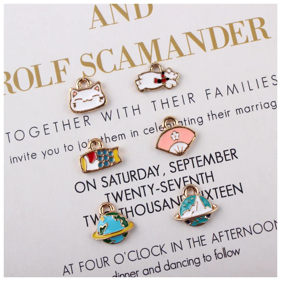 Японский котенок вентилятор спутник эмаль ювелирные изделия аксессуары KC